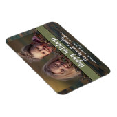 Rustikales Happy Holiday Script Custom Family Foto Magnet (Rechte Seite)