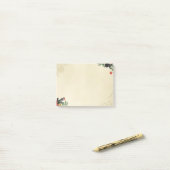 Rustikales Happy Holidays Snowflakes Red Bird Robi Post-it Klebezettel (Auf Schreibtisch)