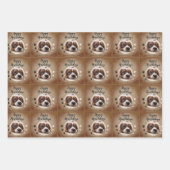 Rustikales Happy Howlidays Hund Foto Weihnachtsfei Geschenkpapier Set (Vorderseite)