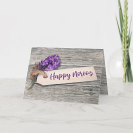 Rustikales Happy Noroz Hyacinth - Grußkarte Feiertagskarte