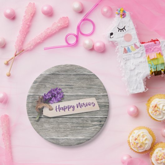 Rustikales Happy Noroz Hyacinth - Papierplatte Pappteller (Party)
