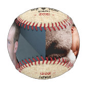 Rustikales Happy Vatertag Fotos Baseball (Vorderseite)