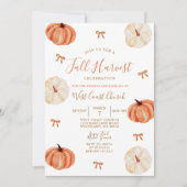 Rustikales Harvest Pumpkin Party Fall Fest Communi Einladung (Vorderseite)