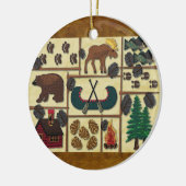 Rustikales Häuschen-Land-Kabinen-Weihnachten Keramik Ornament (Links)