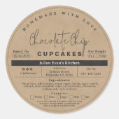 Rustikales, hausgemachte Bäckerei Hütte Food Law L Runder Aufkleber (Vorderseite)