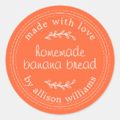 Rustikales, hausgemachtes Bananenbrot Runder Aufkleber (Vorderseite)