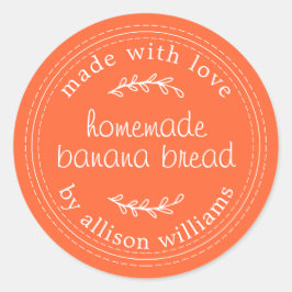 Rustikales, hausgemachtes Bananenbrot Runder Aufkleber