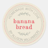 Rustikales, hausgemachtes Bananenbrot Runder Aufkleber (Vorderseite)