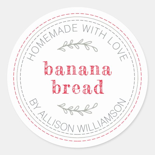 Rustikales, hausgemachtes Bananenbrot Runder Aufkleber (Vorderseite)