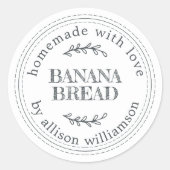 Rustikales, hausgemachtes Bananenbrot Runder Aufkleber (Vorderseite)
