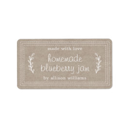 Rustikales, hausgemachtes Blueberry Jam Canning Kr Adressaufkleber