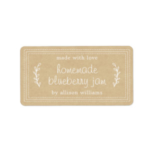 Rustikales, hausgemachtes Blueberry Jam Canning Kr Adressaufkleber