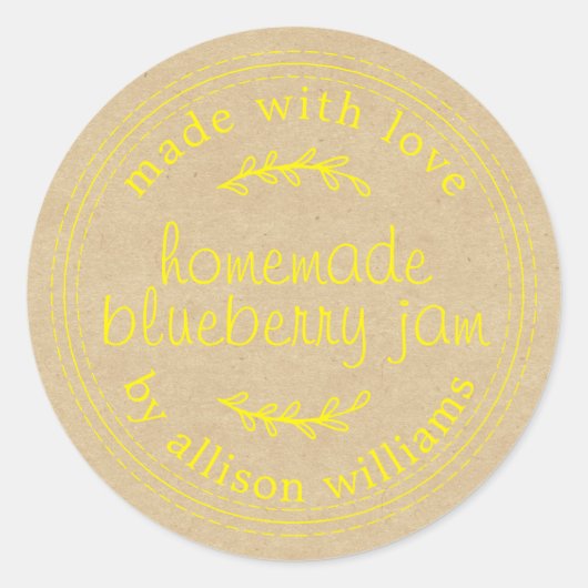 Rustikales, hausgemachtes Blueberry Jam Canning Kr Runder Aufkleber (Vorderseite)