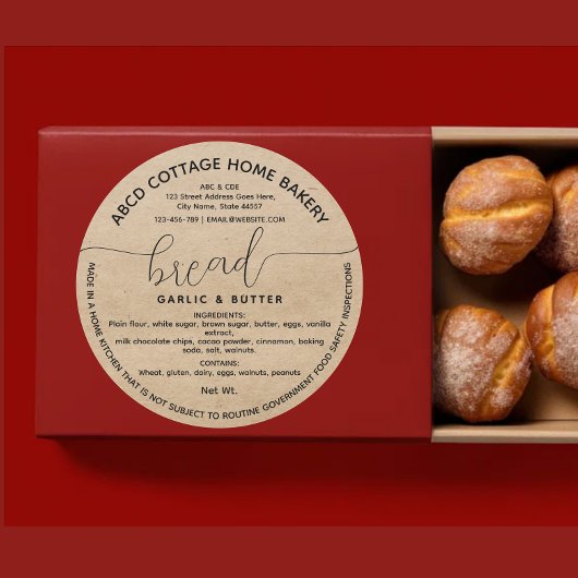 Rustikales hausgemachtes Brot Etikett Hütte Runder Aufkleber