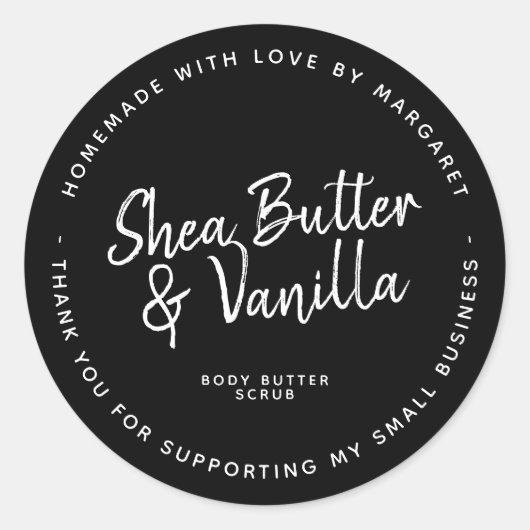 Rustikales, hausgemachtes Business Package Siegel Runder Aufkleber (Vorderseite)