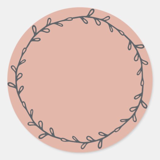 Rustikales, hausgemachtes Dusty Pink Runder Aufkleber (Vorderseite)