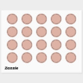 Rustikales, hausgemachtes Dusty Pink Runder Aufkleber (Blatt)