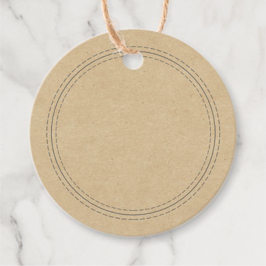 Rustikales, hausgemachtes einfaches Kraftpapier Geschenkanhänger (Vorderseite)