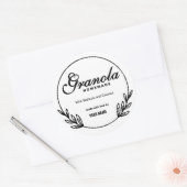 Rustikales, hausgemachtes Granollabel Runder Aufkleber (Umschlag)