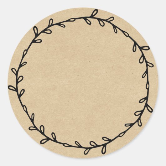 Rustikales, hausgemachtes Konfitürenpapier Runder Aufkleber (Vorderseite)