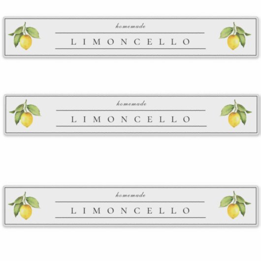 Rustikales, hausgemachtes Limoncello-Display-Label Aufkleber (Vorderseite)