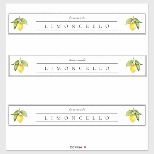 Rustikales, hausgemachtes Limoncello-Display-Label Aufkleber (Blatt)