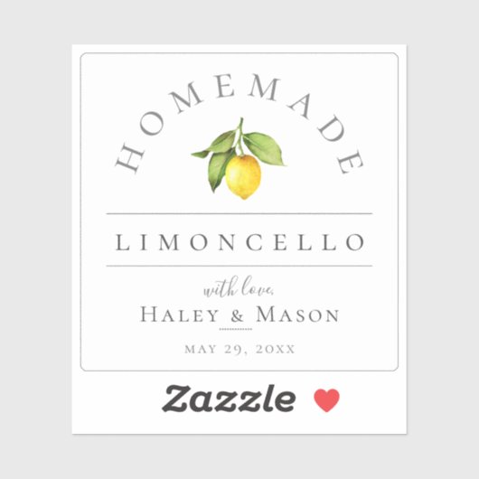 Rustikales, hausgemachtes Limoncello-Label Aufkleber (Blatt)