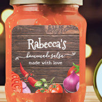 Rustikales, hausgemachtes Salsa-Label