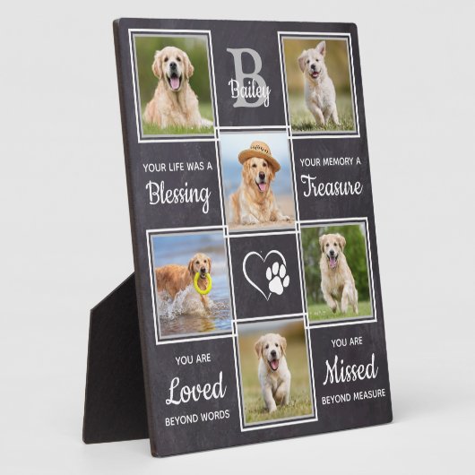 Rustikales Haustier-Gedenkgeschenk Personalisiert Fotoplatte (Seite)