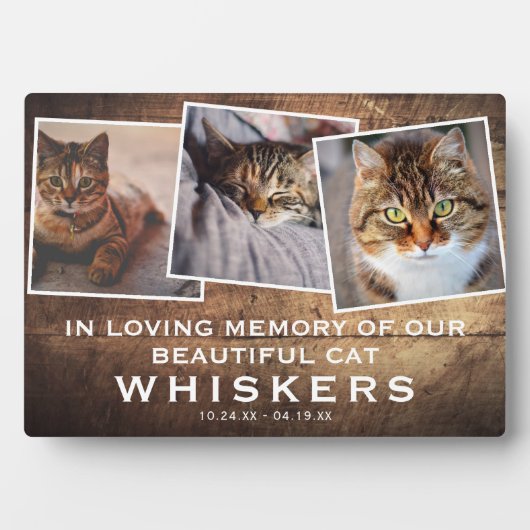 Rustikales Haustier Modernes Foto Collage Cat/Hund Fotoplatte (Vorderseite)