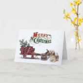 Rustikales havanesisches Weihnachten Karte (Gelbe Blume)