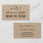 Rustikales Heart Kraft Papier, handgefertigt | Han Visitenkarte (Vorne/Hinten)