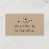 Rustikales Heart Kraft Papier Visitenkarte (Vorderseite)