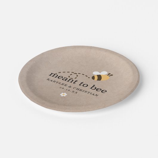 Rustikales Heiratsmittel Pappteller (Schrägansicht)