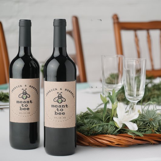 Rustikales Heiratsmittel Weinetikett