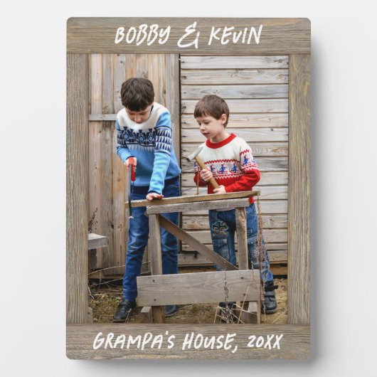 Rustikales hellbraunes Foto Fotoplatte (Vorderseite)