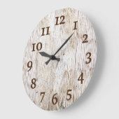 Rustikales, hellbraunes, gewittertes Holz Große Wanduhr (Winkel)