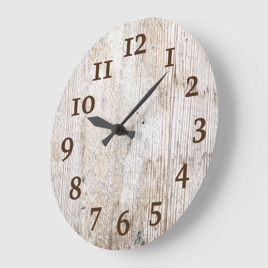 Rustikales, hellbraunes, gewittertes Holz Große Wanduhr (Winkel)