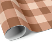Rustikales hellbraunes Gingham-Karomuster Geschenkpapier (Rolleneckpunkt)