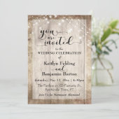 Rustikales, hellbraunes Holz mit leichten Linien, Einladung (Stehend Vorderseite)