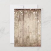 Rustikales hellbraunes Holz und Lichter Hochzeit R RSVP Karte (Rückseite)