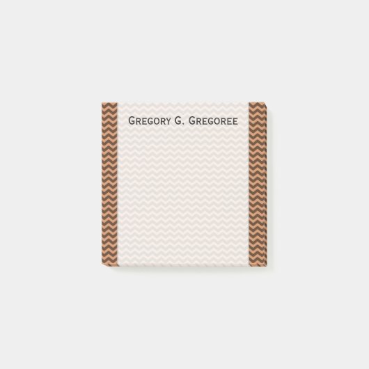 Rustikales hellbraunes u. dunkles gewelltes Profil Post-it Klebezettel (Vorderseite)