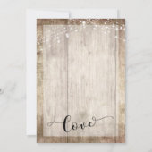 Rustikales, helles Holz und Licht, wir gepeitscht, Einladung (Rückseite)