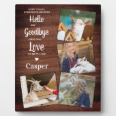 Rustikales Hello Goodbye Pet Memorial Keepake 4 Fo Fotoplatte (Vorderseite)