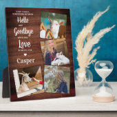 Rustikales Hello Goodbye Pet Memorial Keepake 4 Fo Fotoplatte (Seite)