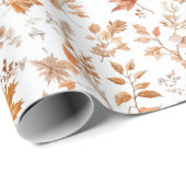 Rustikales Herbst-Blatt-Geschenkverpackungspapier Geschenkpapier (Rolleneckpunkt)
