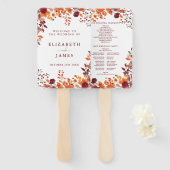 Rustikales Herbst-Blätter Hochzeitsprogramm Fächer (Vorne und Hinten)