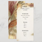 Rustikales Herbst-Blumen-Hochzeitsmenü Menükarte (Vorne/Hinten)