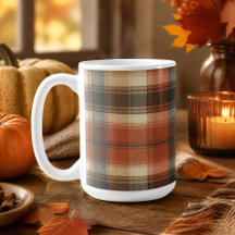 Rustikales Herbst-Classic-Plaid Rust Creme Schwarz