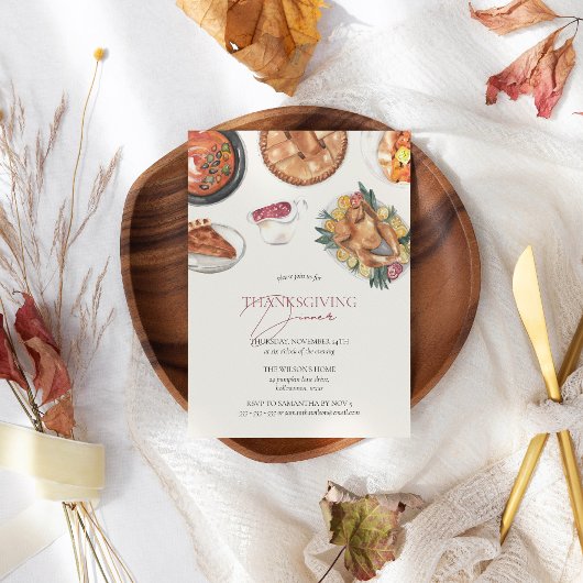 Rustikales Herbst Erntedank Dinner Einladung